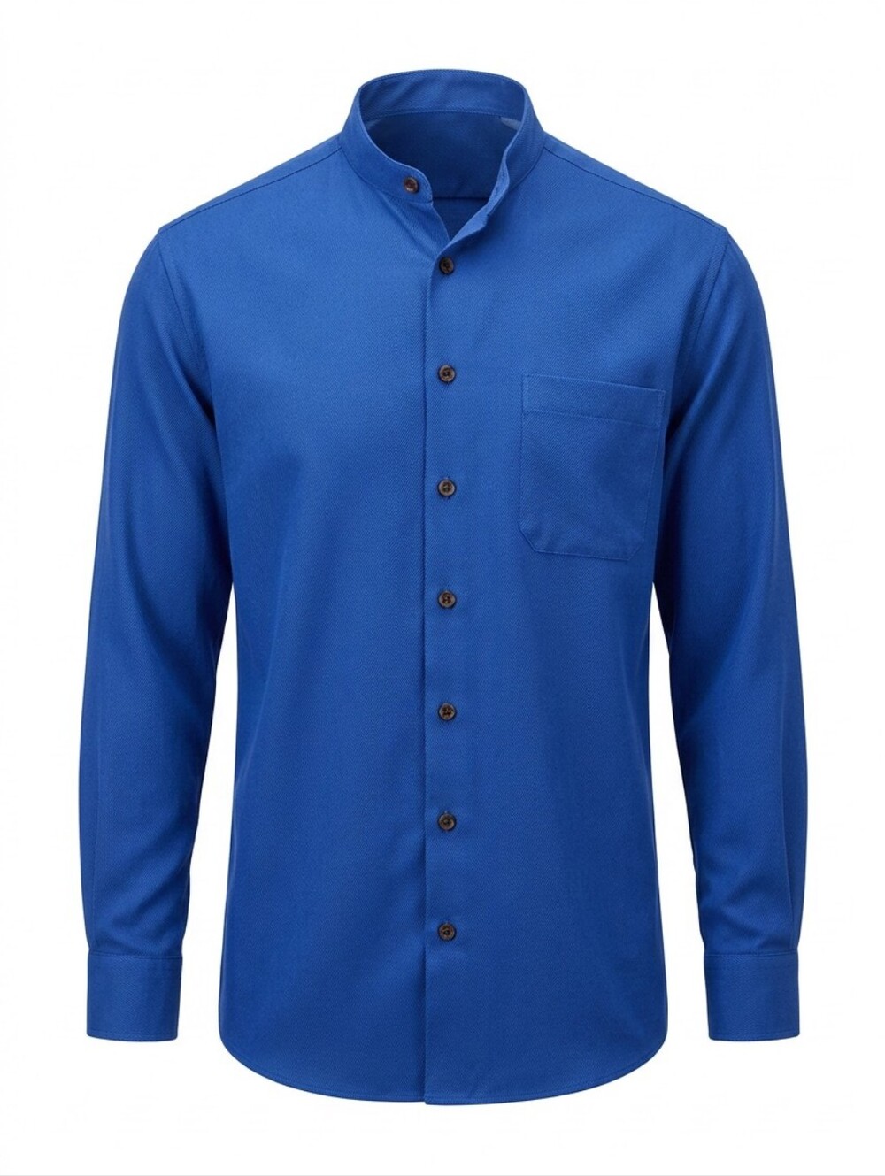 Ermenegildo Zegna Blue Mandarin Collar Shirt Size L
